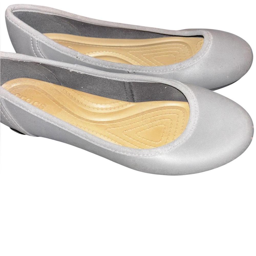 CROCS Women's Light Gray Ballet Flats